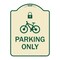 Signmission Parking With Cycle and Lock Symbol Heavy-Gauge Aluminum Architectural Sign, 24" x 18", TG-1824-23410 A-DES-TG-1824-23410 - alternate 1